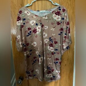 Ninexis Cold Shoulder Floral Blouse  1X